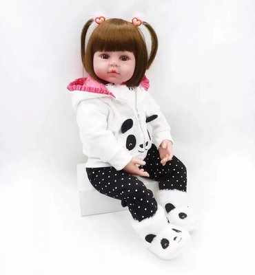 Дитяча лялька Реборн Reborn повністью винілова Любава 45 см в наборі з соскою та пляшечкою 777657 фото